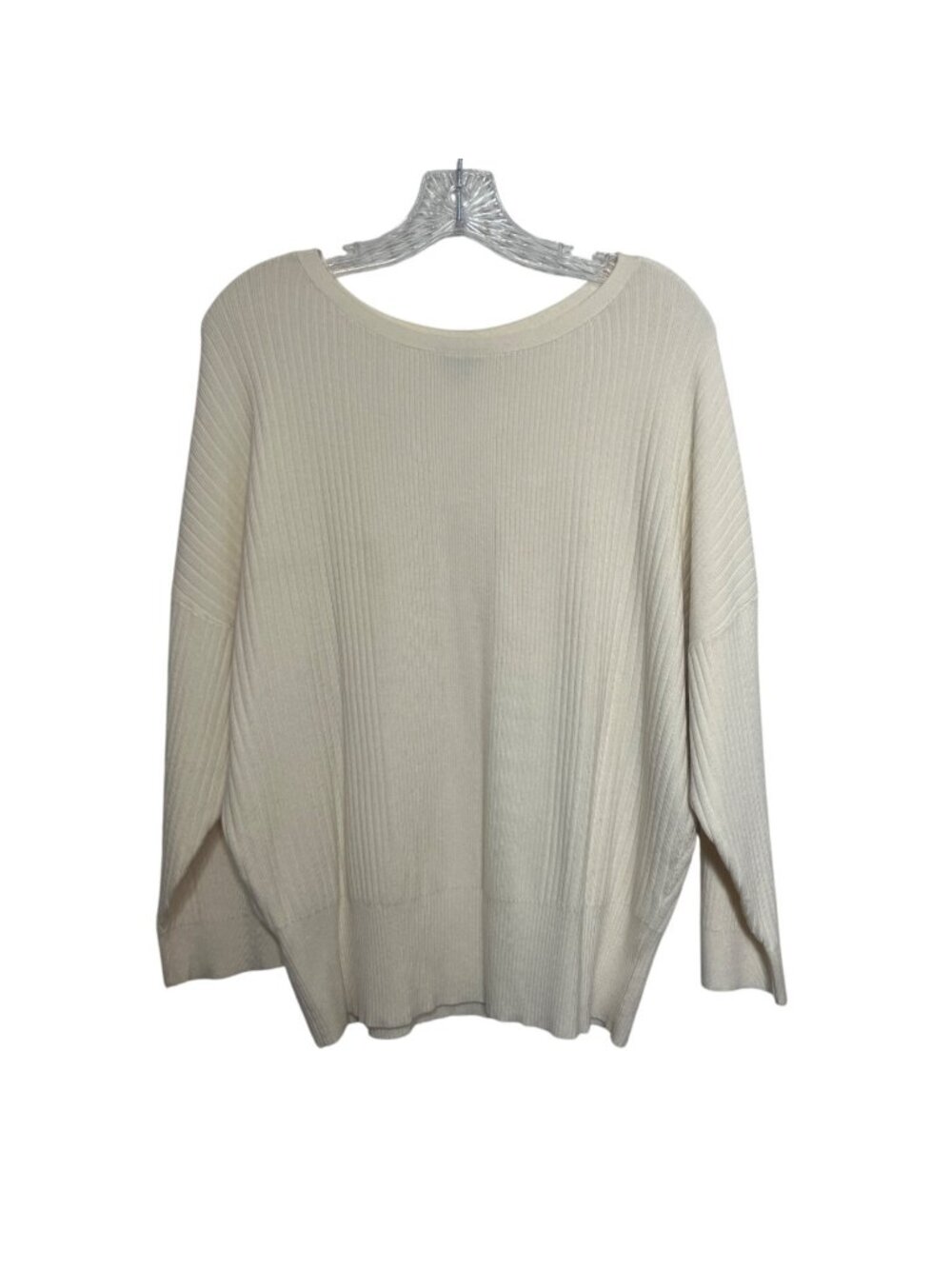 Ann Taylor Factory Ribbed Sweater Knit XL Cream New WOT Lightweight